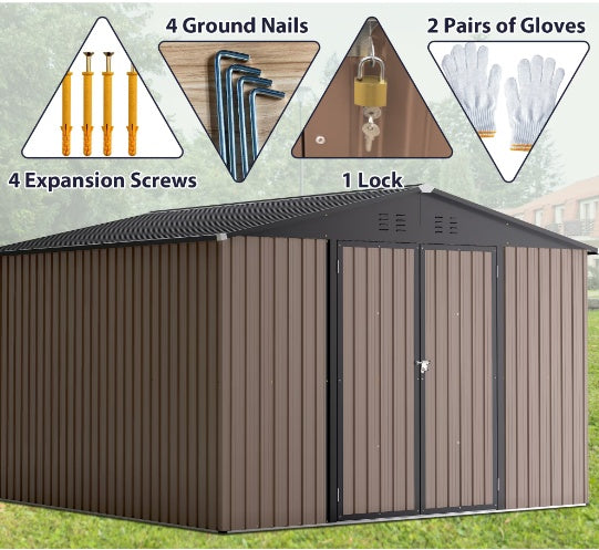 Steel Garden Shed With Double Lockable Door