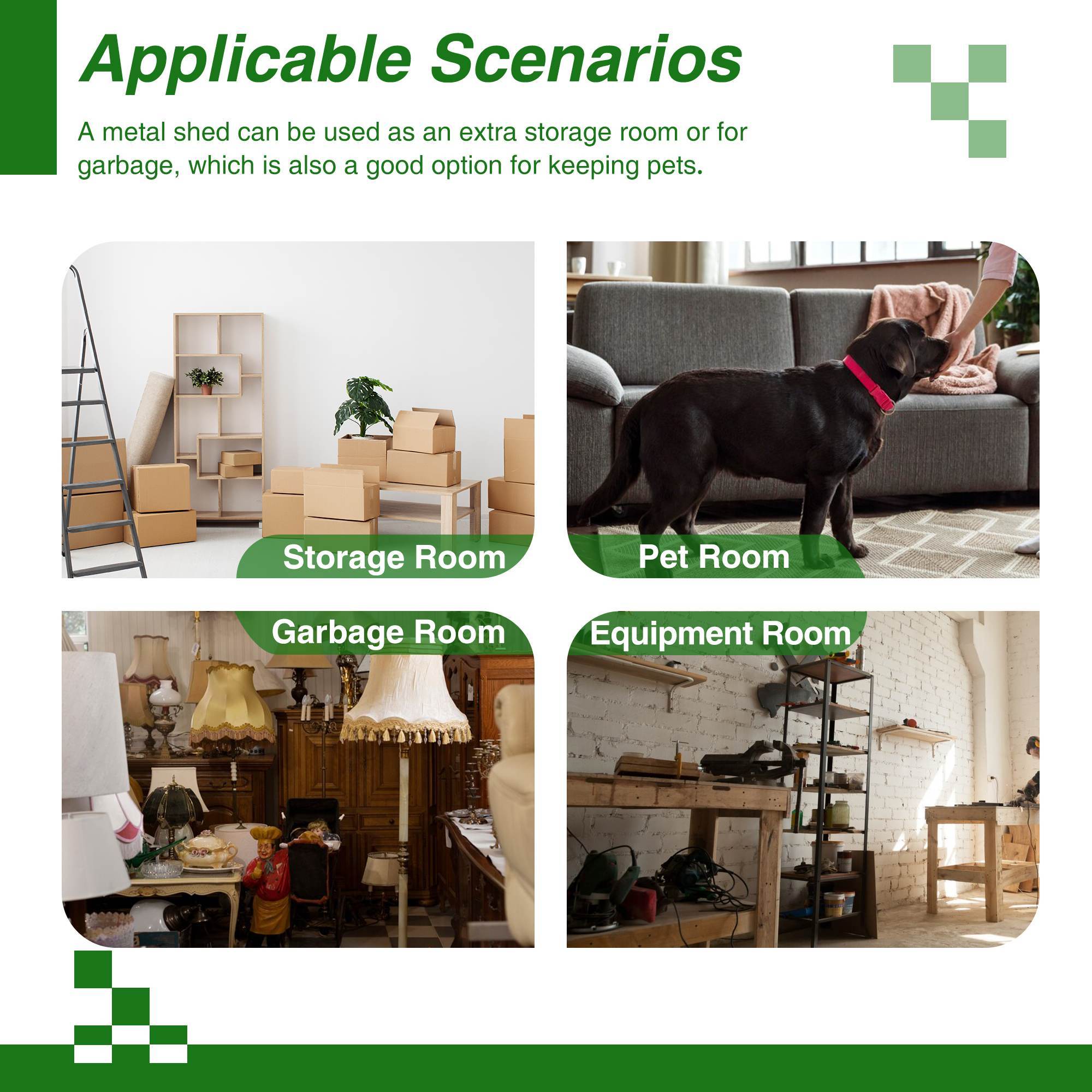 10x8 ft White Outdoor Metal Storage Shed with Lockable Doors – All-Weather Tool Shed for Garden, Patio, and Backyard