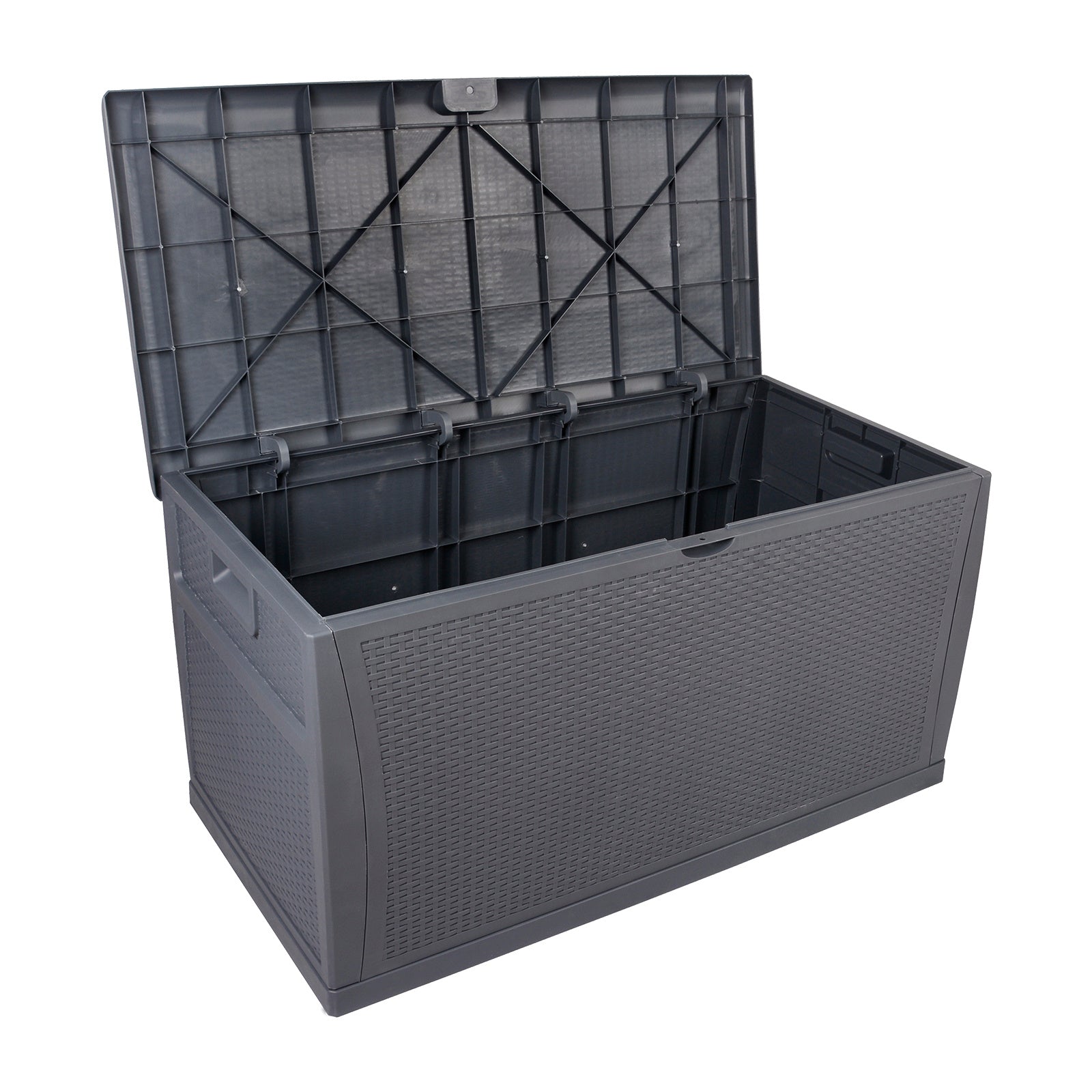 20 Gal Grey Plastic Yard Storage Box – Cuboid Outdoor Organizer with 175 lb Capacity