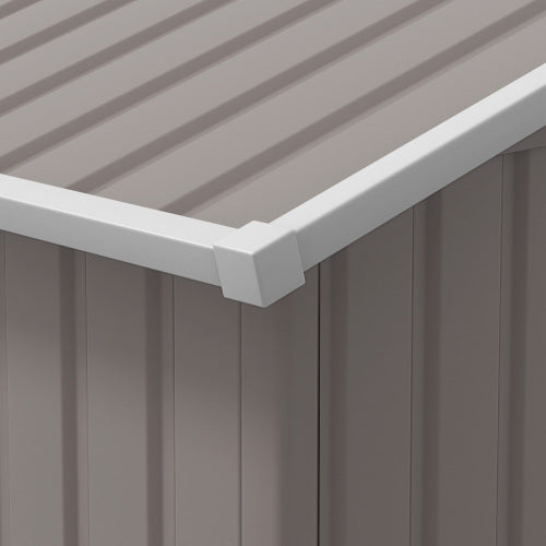 13x11 ft Light Grey Outsunny Outdoor Metal Garden Shed with Foundation Kit, Ventilation, and Doors – Large Storage Shed