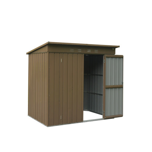 6x4 ft Outdoor Metal Storage Shed with Lockable Double Doors – Waterproof Tool and Bike Shed for Garden, Backyard, and Lawn