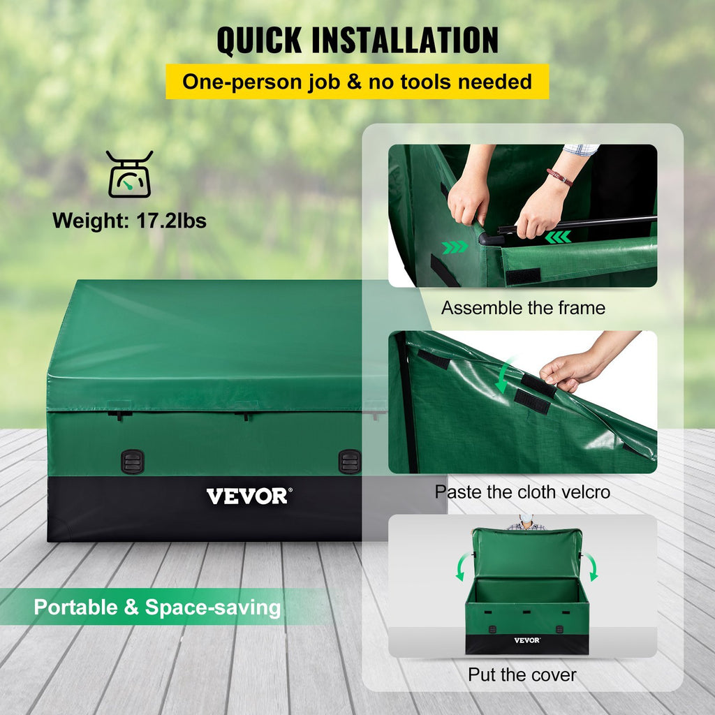 230 Gallon Outdoor Patio Deck Storage Box – Waterproof PE Tarpaulin Garden Organizer
