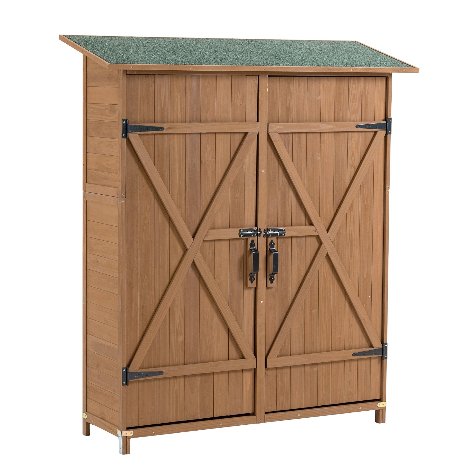 56L x 19.5W x 64H in Outdoor Wooden Storage Shed with Lockable Door – Detachable Tool Shed