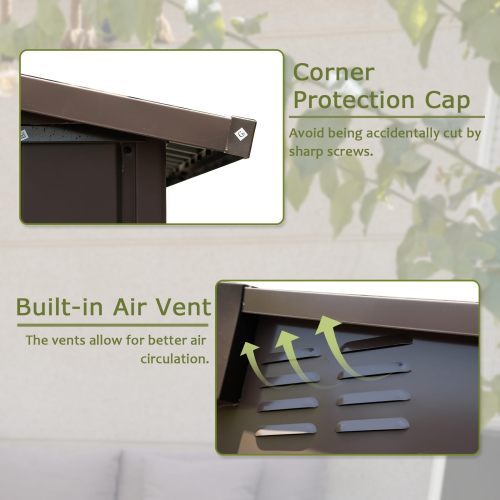 6x4 ft Outdoor Metal Storage Shed with Lockable Double Doors – Waterproof Tool and Bike Shed for Garden, Backyard, and Lawn