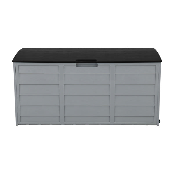 75 Gal Black Plastic Patio Storage Box with 130 lb Capacity – Outdoor Deck and Garden Organizer
