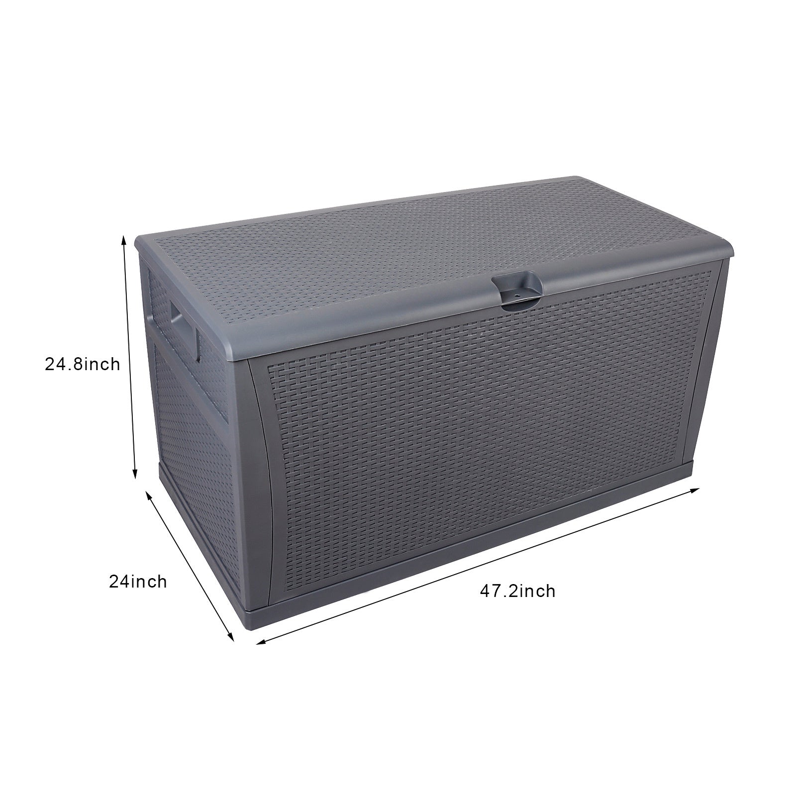 20 Gal Grey Plastic Yard Storage Box – Cuboid Outdoor Organizer with 175 lb Capacity
