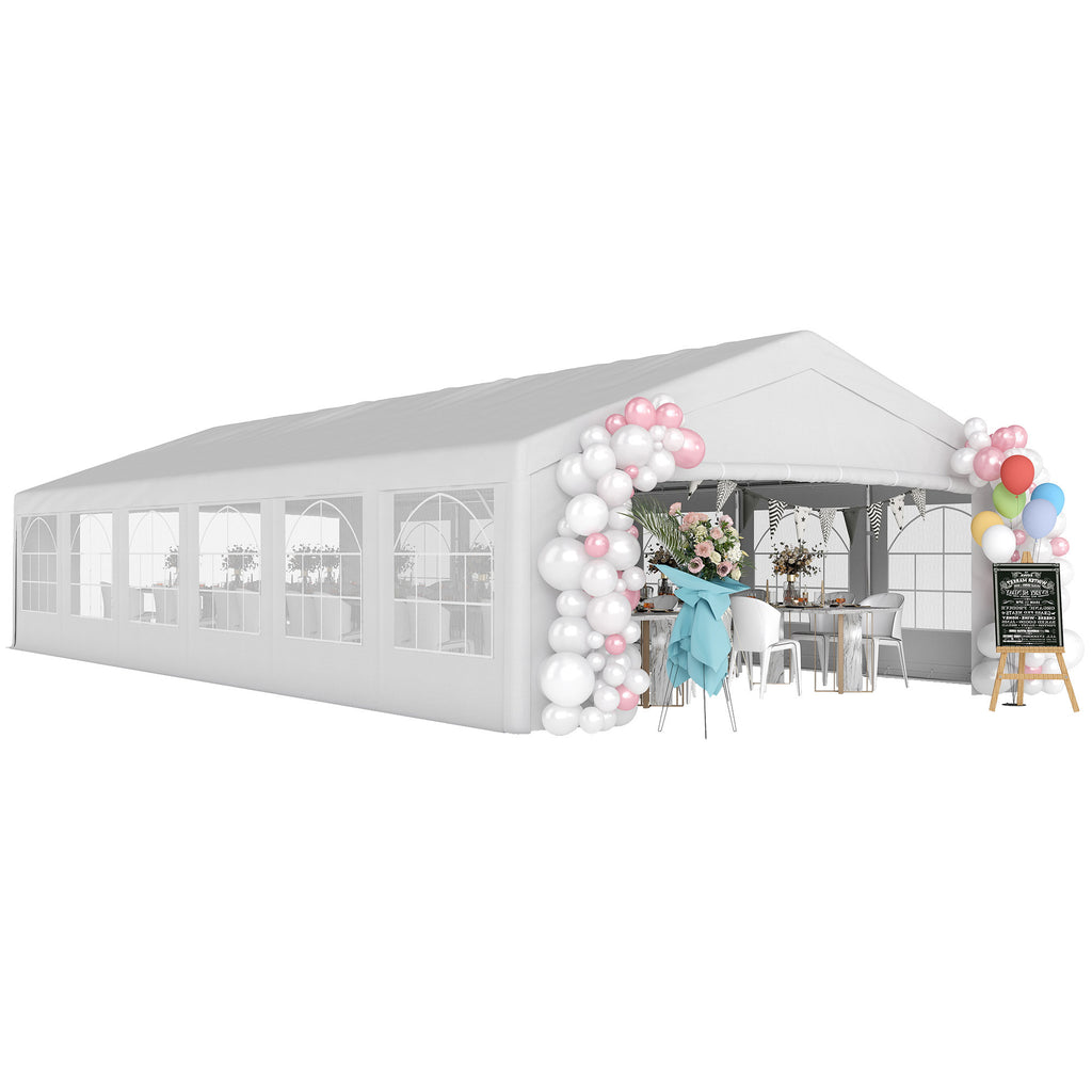 20x40 ft Large White Wedding Tent with Removable Sidewalls – Heavy-Duty Outdoor Canopy for Events, Parties, and BBQs