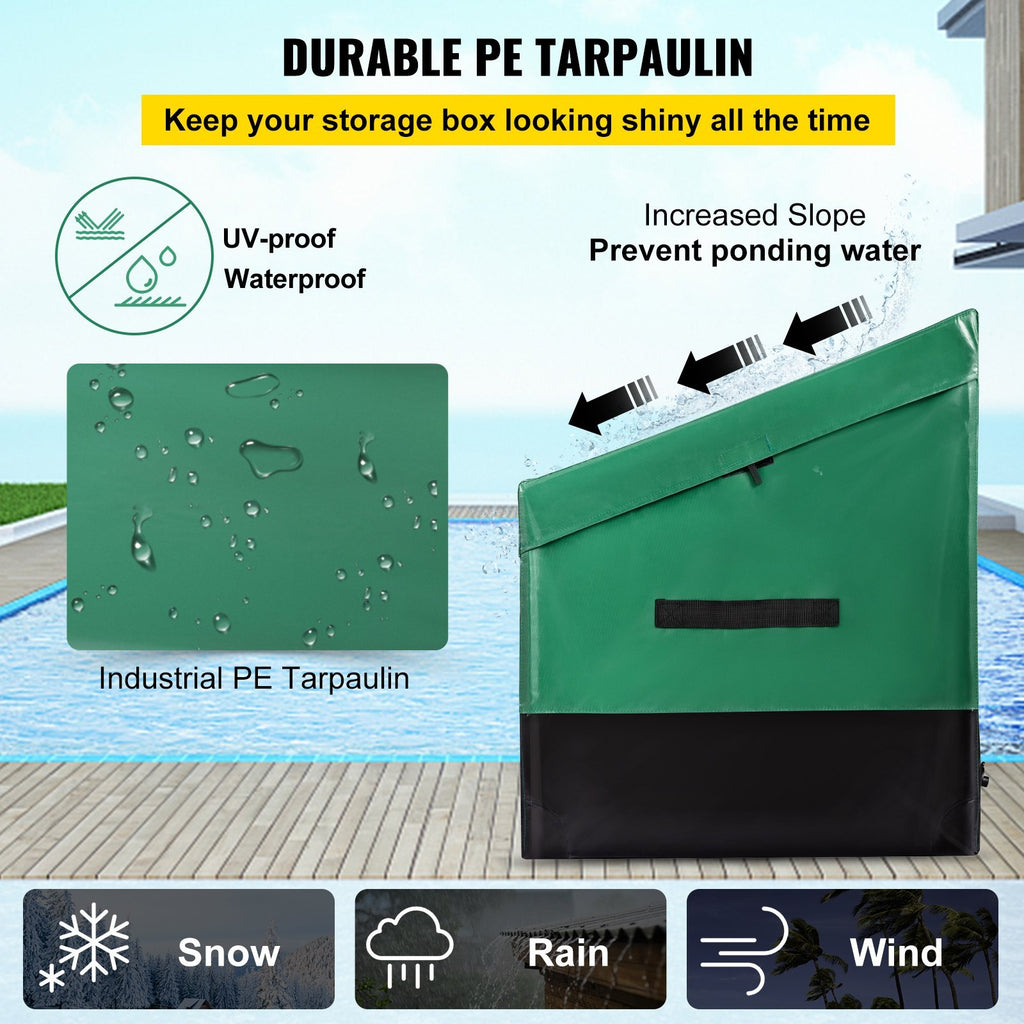 230 Gallon Outdoor Patio Deck Storage Box – Waterproof PE Tarpaulin Garden Organizer