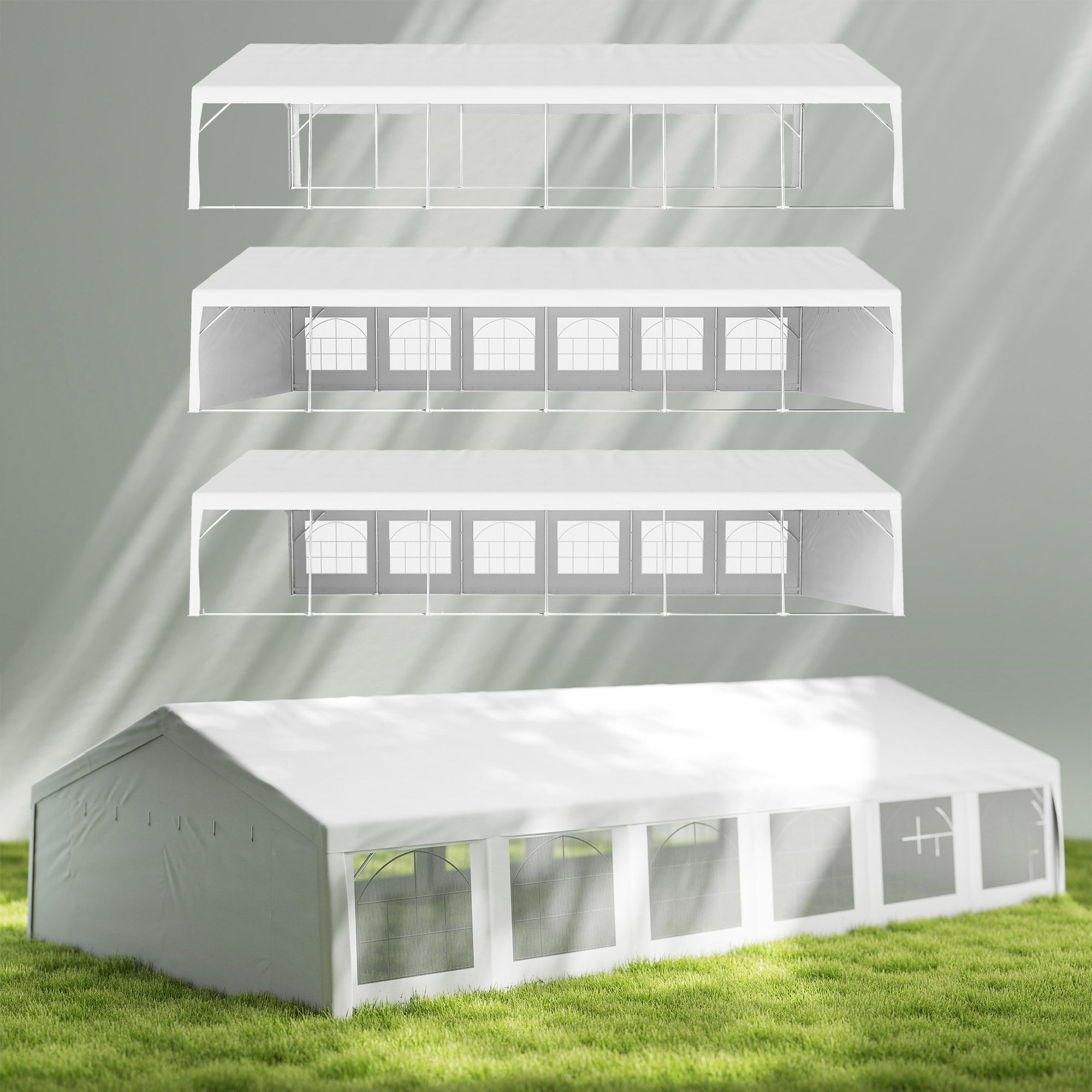 20x40 ft Large White Wedding Tent with Removable Sidewalls – Heavy-Duty Outdoor Canopy for Events, Parties, and BBQs